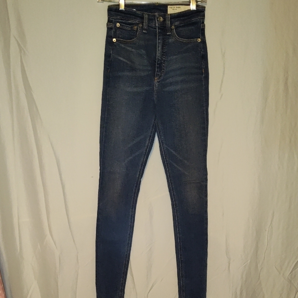 rag & bone Jane Super High Rise Skinny Dark Indigo Jeans Size 24